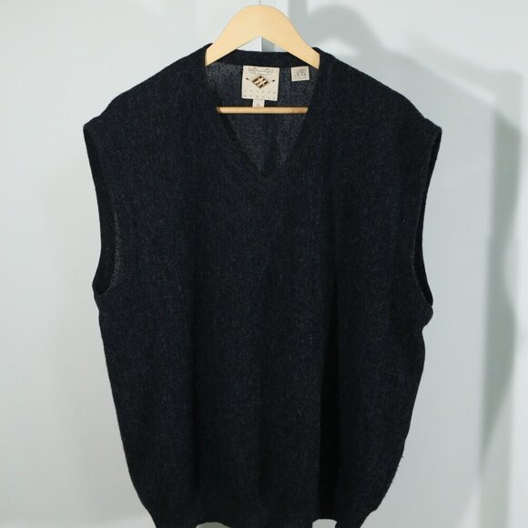 Joseph Abboud Golf Alpaca Knit Vest Charcoal Gray Classic Minimalist Luxury (XL)